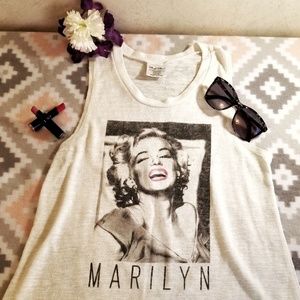 White Marilyn Monroe Flowy Tank Top